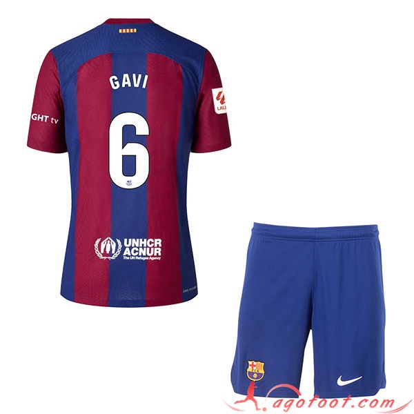 Maillot de Foot Barcelona (GAVI #6) Enfants 2023/2024 Domicile