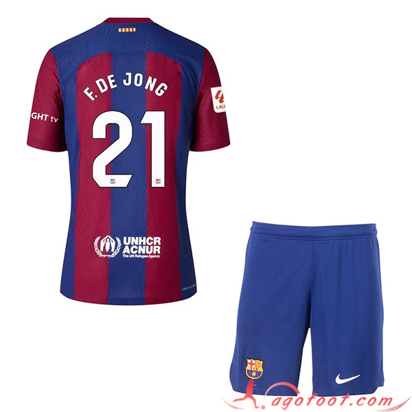 Maillot de Foot Barcelona (F. DE JONG #21) Enfants 2023/2024 Domicile