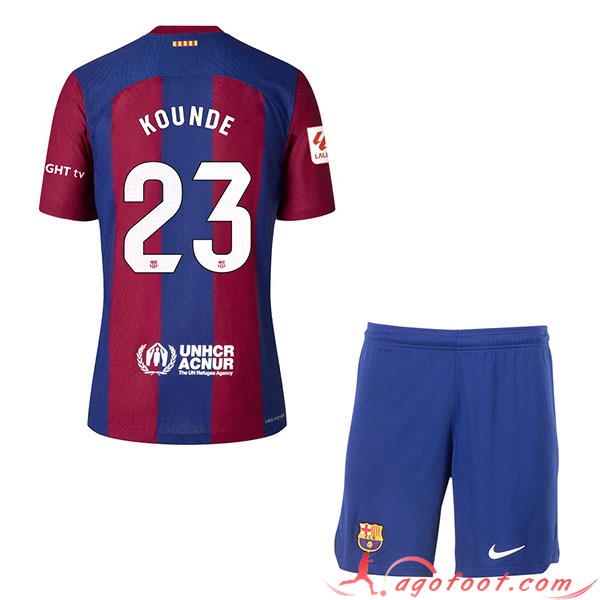 Maillot de Foot Barcelona (KOUNDE #23) Enfants 2023/2024 Domicile
