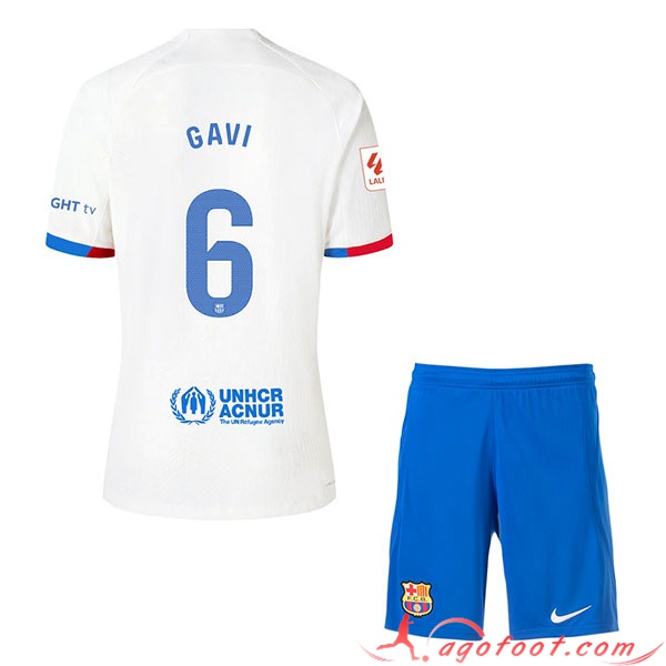 Maillot de Foot Barcelona (GAVI #6) Enfants 2023/2024 Exterieur