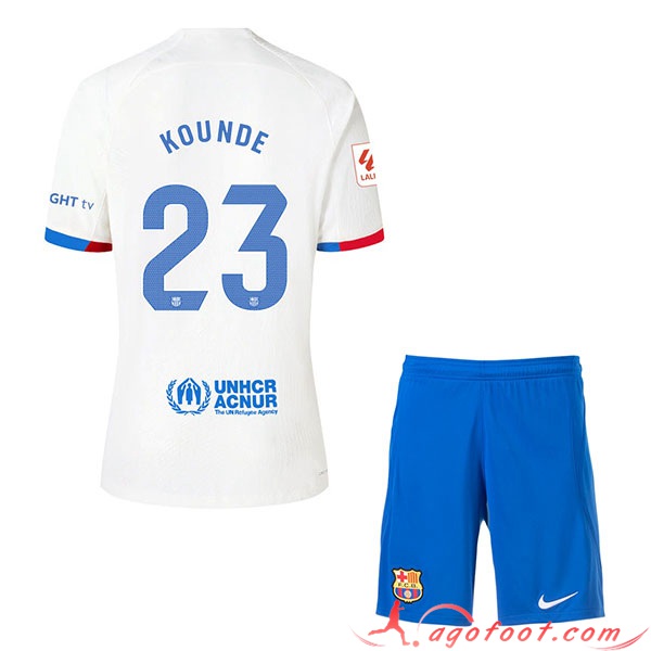 Maillot de Foot Barcelona (KOUNDE #23) Enfants 2023/2024 Exterieur