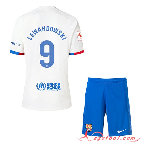 Maillot de Foot Barcelona (LEWANDOWSKI #9) Enfants 2023/2024 Exterieur