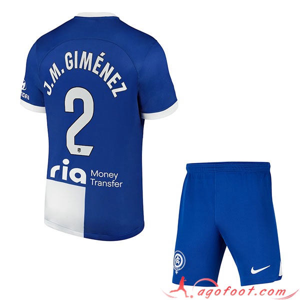 Maillot de Foot Atletico Madrid (J.M. GIMÉNEZ #2) Enfants 2023/2024 Exterieur