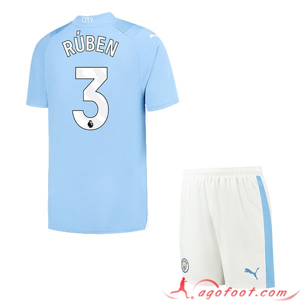 Maillot de Foot Manchester City (RÚBEN #3) Enfants 2023/2024 Domicile