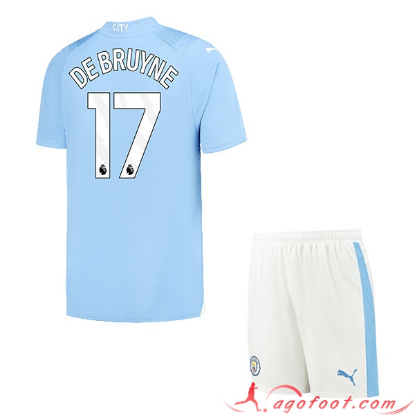 Maillot de Foot Manchester City (DE BRUYNE #17) Enfants 2023/2024 Domicile