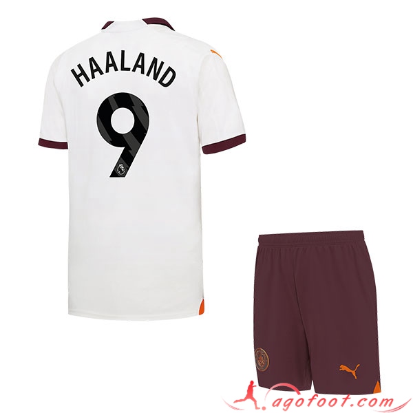 Maillot de Foot Manchester City (HAALAND #9) Enfants 2023/2024 Exterieur
