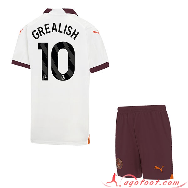 Maillot de Foot Manchester City (GREALISH #10) Enfants 2023/2024 Exterieur