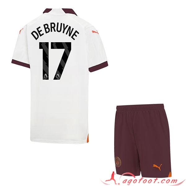 Maillot de Foot Manchester City (DE BRUYNE #17) Enfants 2023/2024 Exterieur