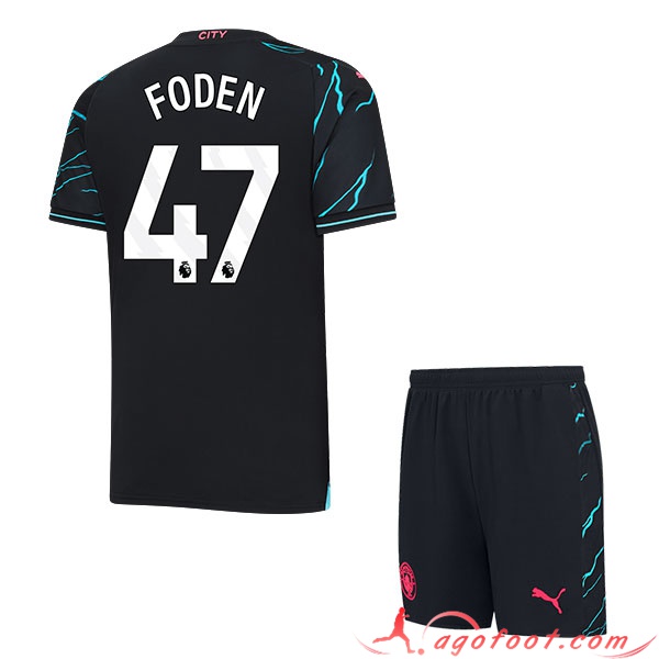 Maillot de Foot Manchester City (FODEN #47) Enfants 2023/2024 Third