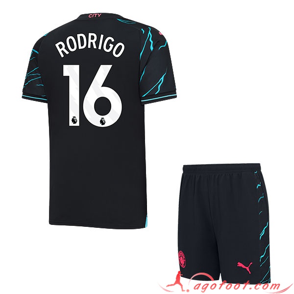 Maillot de Foot Manchester City (RODRIGO #16) Enfants 2023/2024 Third