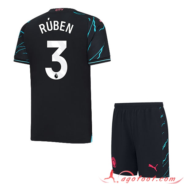 Maillot de Foot Manchester City (RÚBEN #3) Enfants 2023/2024 Third