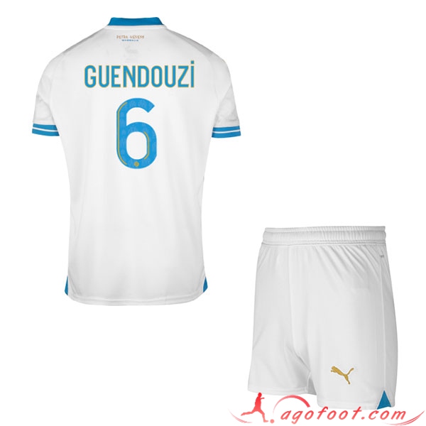Maillot de Foot Marseille (GUENDOUZI #6) Enfants 2023/2024 Domicile