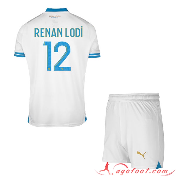 Maillot de Foot Marseille (RENAN LODI #12) Enfants 2023/2024 Domicile