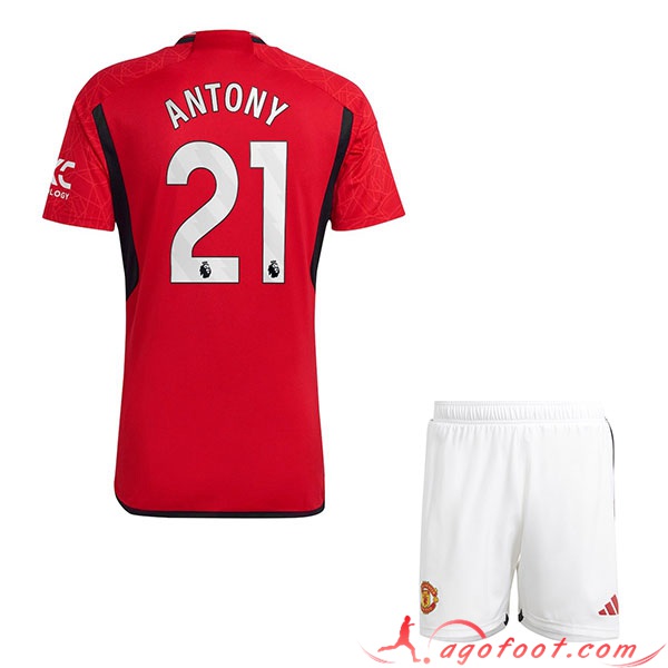 Maillot de Foot Manchester United (ANTONY #21) Enfants 2023/2024 Domicile