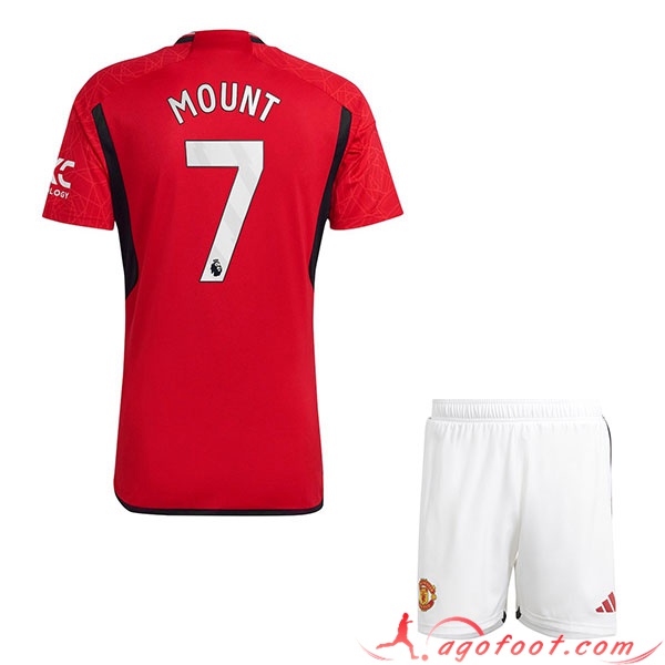Maillot de Foot Manchester United (MOUNT #7) Enfants 2023/2024 Domicile