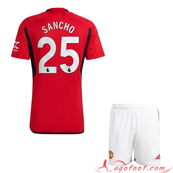 Maillot de Foot Manchester United (SANCHO #25) Enfants 2023/2024 Domicile