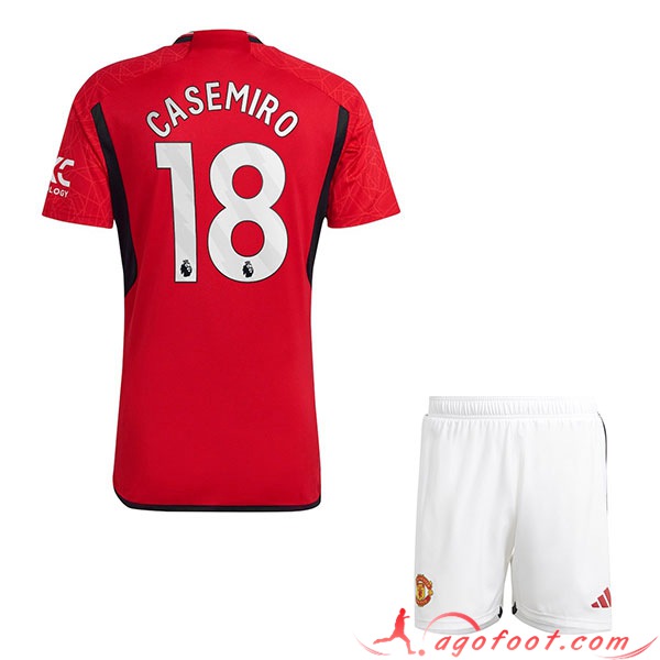 Maillot de Foot Manchester United (CASEMIRO #18) Enfants 2023/2024 Domicile