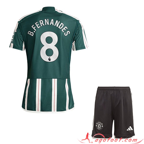 Maillot de Foot Manchester United (B. FERNANDES #8) Enfants 2023/2024 Exterieur