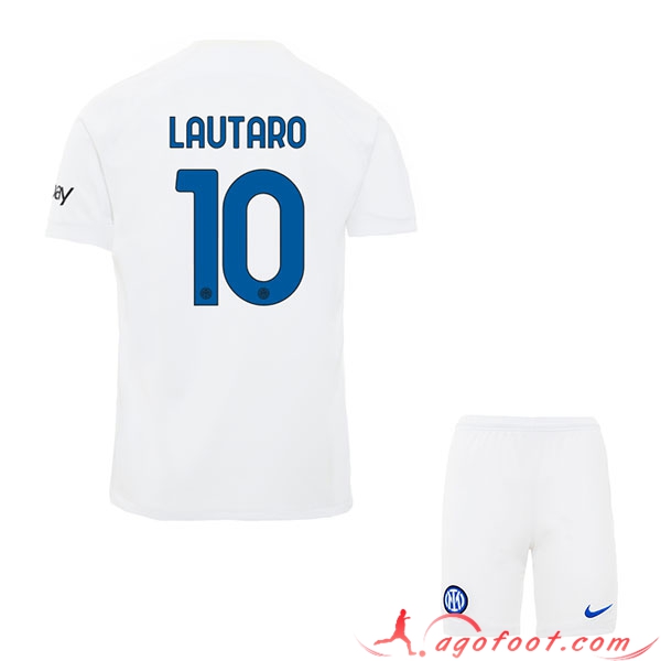 Maillot de Foot Inter Milan (LAUTARO #10) Enfants 2023/2024 Exterieur