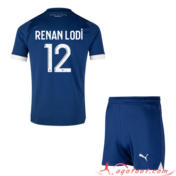 Maillot de Foot Marseille (RENAN LODI #12) Enfants 2023/2024 Exterieur