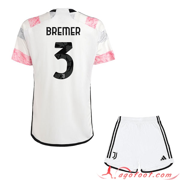 Maillot de Foot Juventus (BREMER #3) Enfants 2023/2024 Exterieur