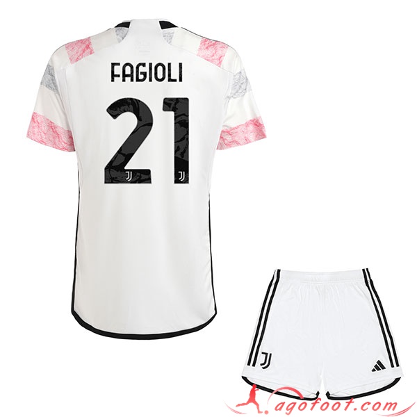 Maillot de Foot Juventus (FAGIOLI #21) Enfants 2023/2024 Exterieur