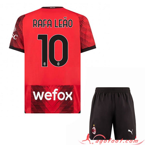 Maillot de Foot AC Milan (RAFAEL LEÃO #10) Enfants 2023/2024 Domicile
