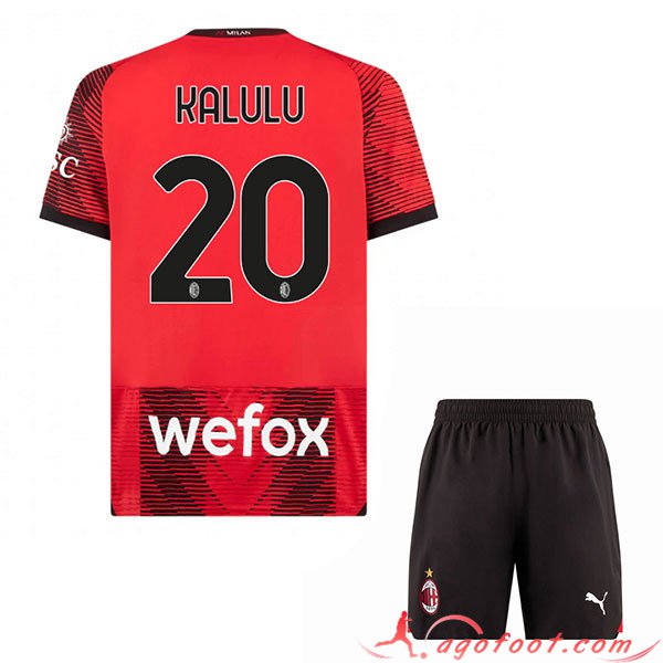 Maillot de Foot AC Milan (KALULU #20) Enfants 2023/2024 Domicile