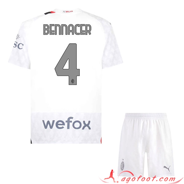 Maillot de Foot AC Milan (BENNACER #4) Enfants 2023/2024 Exterieur