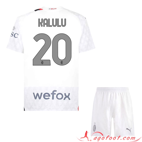 Maillot de Foot AC Milan (KALULU #20) Enfants 2023/2024 Exterieur