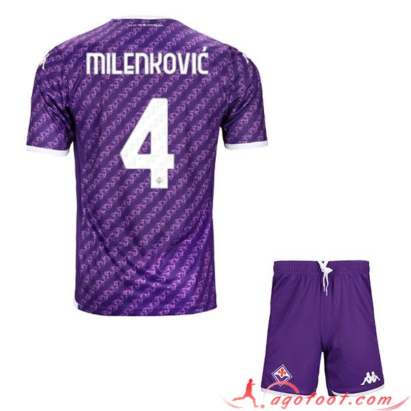 Maillot de Foot ACF Fiorentina (MILENKOVIC #4) Enfants 2023/2024 Domicile