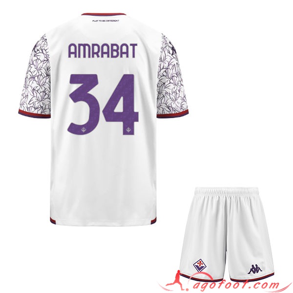 Maillot de Foot ACF Fiorentina (AMRABAT #34) Enfants 2023/2024 Exterieur