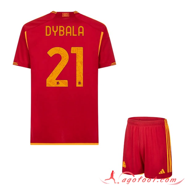 Maillot de Foot As Rome (DYBALA #21) Enfants 2023/2024 Domicile