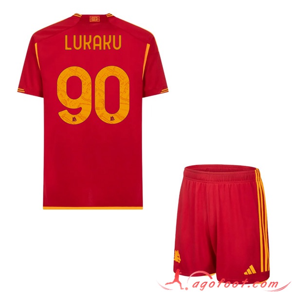 Maillot de Foot As Rome (LUKAKU #90) Enfants 2023/2024 Domicile