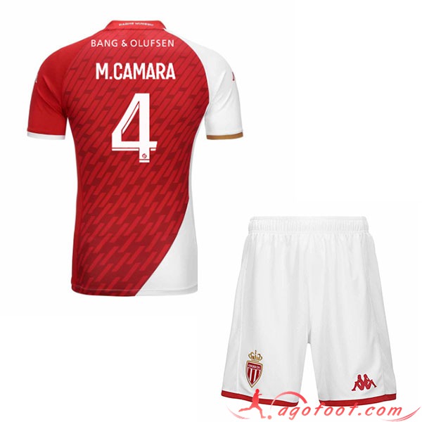 Maillot de Foot AS Monaco (M.CAMARA #4) Enfants 2023/2024 Domicile