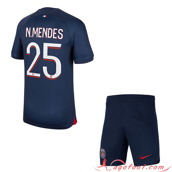 Maillot de Foot PSG (N.MENDES #25) Enfants 2023/2024 Domicile