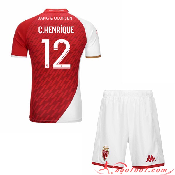 Maillot de Foot AS Monaco (C.HENRIQUE #12) Enfants 2023/2024 Domicile