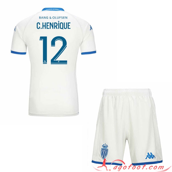 Maillot de Foot AS Monaco (C.HENRIQUE #12) Enfants 2023/2024 Third