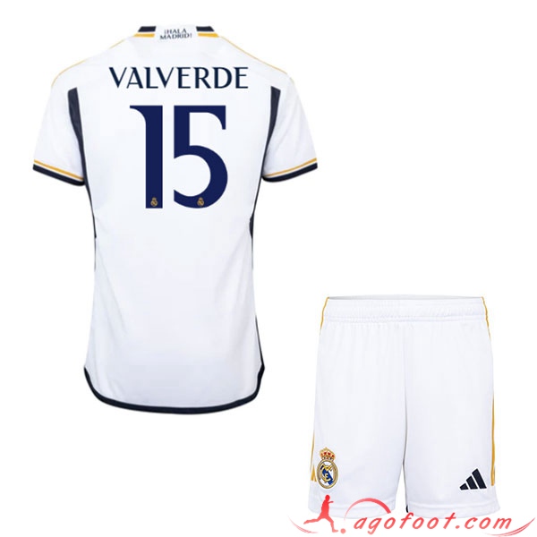 Maillot de Foot Real Madrid (VALVERDE #15) Enfants 2023/2024 Domicile