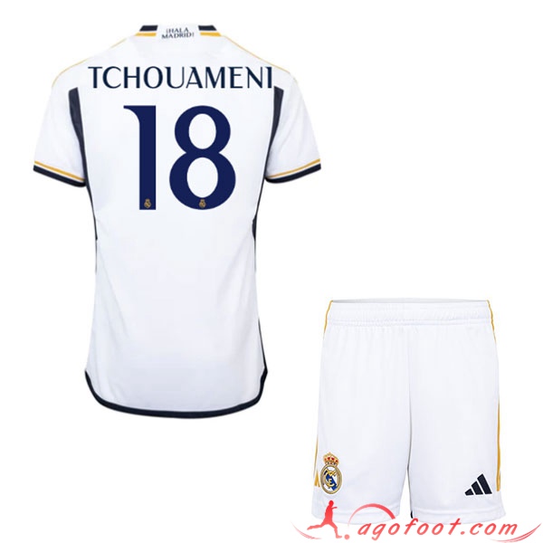 Maillot de Foot Real Madrid (TCHOUAMÉNI #18) Enfants 2023/2024 Domicile