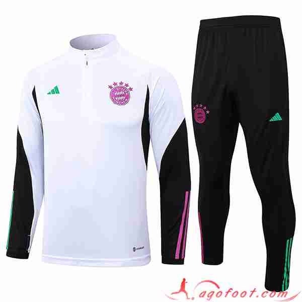 Ensemble Survetement de Foot Bayern Munich Blanc 2023/2024