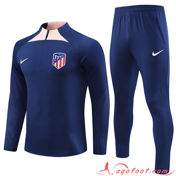 Ensemble Survetement de Foot Atletico Madrid Bleu Marine 2023/2024 -02
