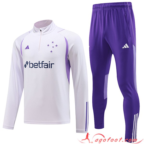 Ensemble Survetement de Foot Cruzeiro EC Blanc 2023/2024 -02