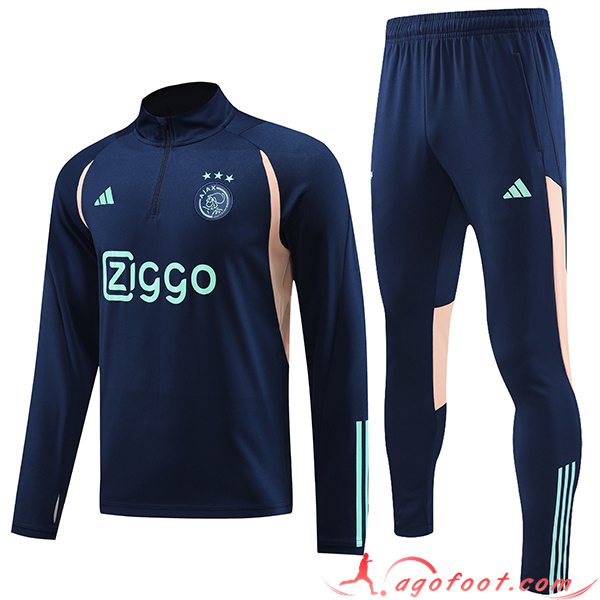 Ensemble Survetement de Foot Ajax Madrid Bleu 2023/2024