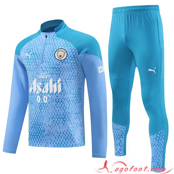 Ensemble Survetement de Foot Manchester City Bleu Clair 2023/2024 -04