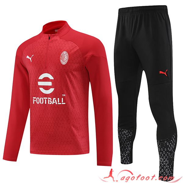 Ensemble Survetement de Foot Milan AC Rouge 2023/2024 -03