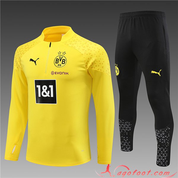 Ensemble Survetement de Foot Dortmund Enfant Jaune 2023/2024