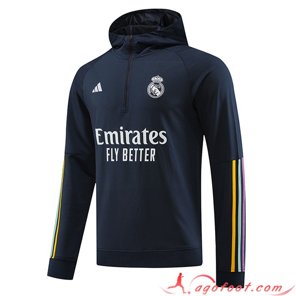 Sweatshirt Training Capuche Real Madrid Bleu Marine 2023/2024