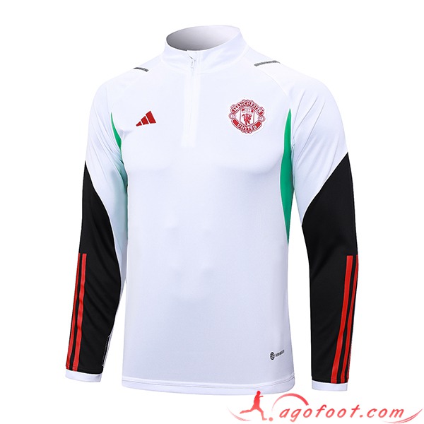 Sweatshirt Training Manchester United Blanc 2023/2024 -03