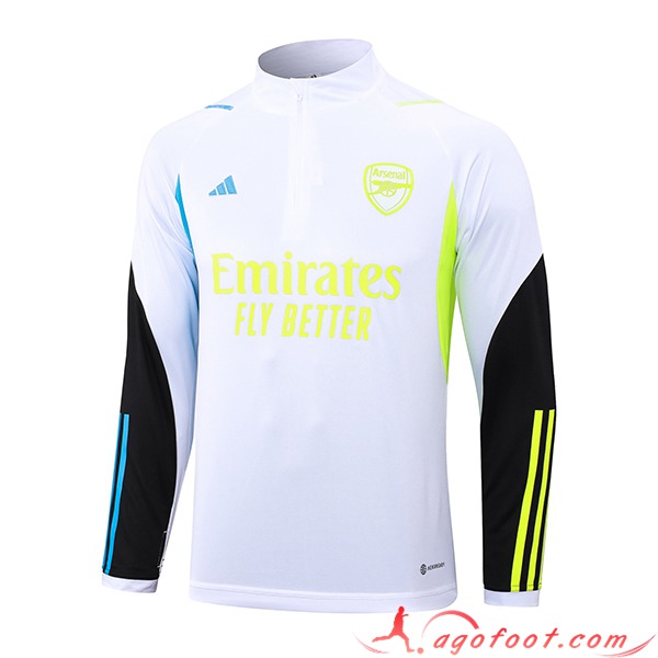 Sweatshirt Training Arsenal Blanc 2023/2024